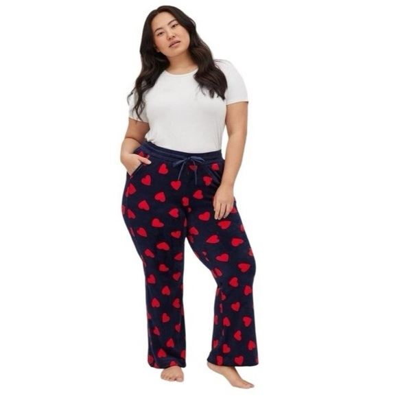 Torrid Velour Zip Hoodie Jacket & Pant Lounge Set HEARTS Sz 3 Pant 4 Jacket - Picture 7 of 11